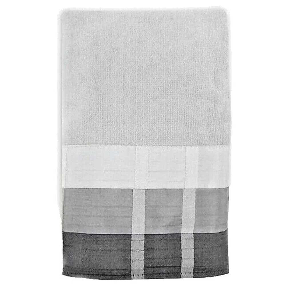 Croscill Fairfax Hand Towels Set of 2 Black Gray 100% Cotton 28x16